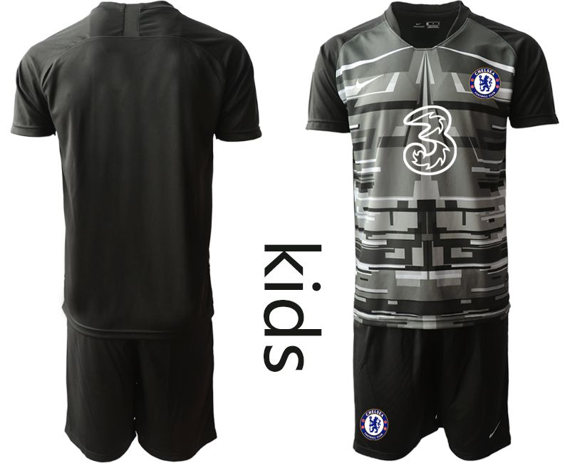 Youth 2020-2021 club Chelsea black goalkeeper Soccer Jerseys